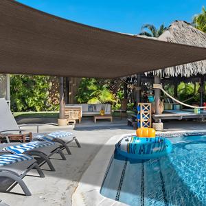 COOLBOYS 16'x 20' Sun Shade Sail Brown Rectangle UV Block Outdoor Shade Canopy Sunshade for Patio Lawn Garden Carport Backyard Deck Pergola