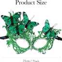 Butterfly Masquerade Mask for Women Lace Venetian Masks Halloween Mardi Gras Party Prom (Green)