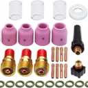 Zinger 37pcs TIG Welding Torch Gas Lens Kit Accessories for DB SR WP 9 20 25 Tig Welding Torch,with #10 Cup+Alumina Nozzle+Collet+Gas Lens Collets Body +Cup Gasket etc