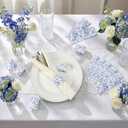 FoldTier 300 Pcs Wedding Paper Napkin Rings Disposable Napkin Bands Self Adhesive Blue White Flower Silverware Wrap Band for Wedding Birthday Holiday Party Dinner Table Setting Decoration