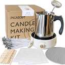 PICASORT Candle Making Supplies - Candle Making kit with Hot Plate, Wax Melting Pot, Thermometer, Stirring Spoon, Candle Wick Etc, DIY Kits for Beginners