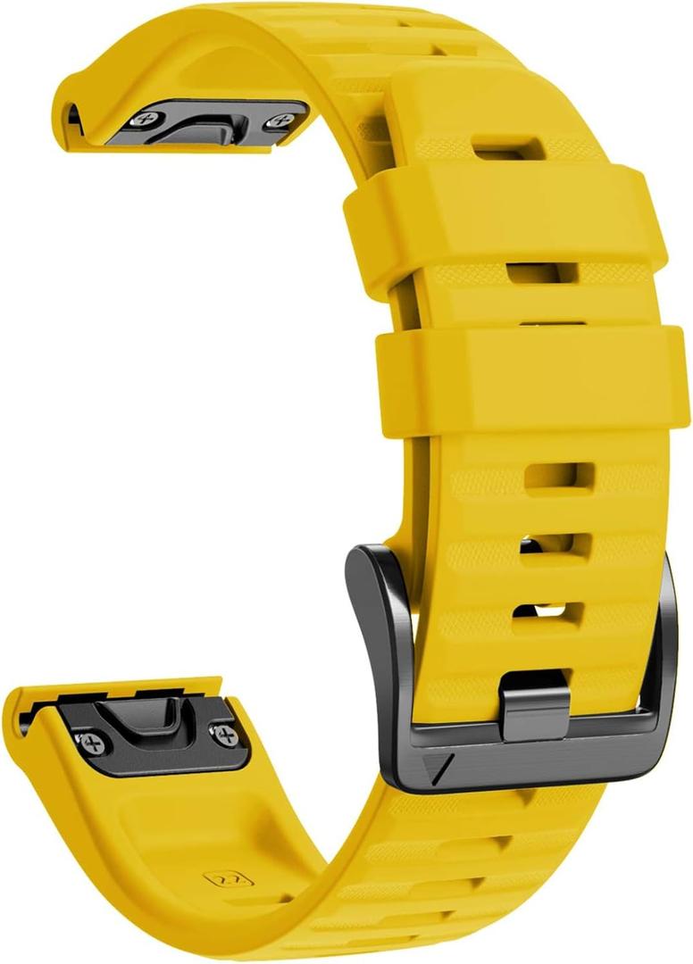 NotoCity Compatible with Fenix 6 Watchbands 22mm band for Fenix 8 47mm/Fenix 6/Fenix 6 Pro/Fenix 5/Fenix 5 Plus/Forerunner 935/Forerunner 945/Approach S60/Quatix 5(Yellow)