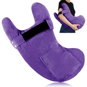 TrelaCo Post Shoulder Surgery Pillow with Pocket, Rotator Cuff Pillow Pain Relief for Sleeping, After Shoulder Surgery Must Haves for Arm Pressure Relief(Violet)