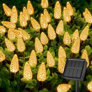 Brightown Solar Operated C6 Strawberry String Lights, 22.64ft 50 LEDs Warm White LED Christmas Fairy Lights, Solar Christmas Lights Outdoor, Christmas Decorations for Christmas Tree, Garden Decor