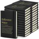 24 Pcs Employee Appreciation Gifts A6 Small Leather Journals Bulk Inspirational Different Maker Notebook Thank You Gift for Women Leadership Coworker Team Staff Christmas (Black)