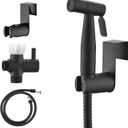 Purrfectzone Black Bidet Sprayer for Toilet, Handheld Bidet Shower Kit, Easy-to-Install Toilet Bidet Handheld Set, Hand Held Stainless Steel Bidet with Adjustable Flow, Cloth Diaper Sprayer (Matte Black)