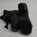 MEOTINA Goth Platform Boots Lace Buckle Gothic Cosplay Booties Chunky High Heels Ankle Boots Zipper Punk Shoes (10.5)