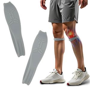 HYLER Patella Band Knee Strap for Patellar Tendon Support, Knee Brace for Pain Relief, Stabilizer for Running, Basketball, Tennis, Hiking, Flexible Silicone Knee Strap 2 Packs - Gray - Small