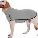 ROZKITCH Dog Winter Coat Soft Pullover Pajamas, Pet Windproof Warm Cold Weather Jacket Vest Cozy Jumpsuit Apparel Outfit Clothes for Walking Hiking Travel Sleep Grey 4XL (4XL(Back Length:31.1"))