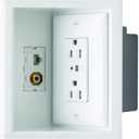 Legrand Pass & Seymour TV1WTVSSWCC2 1 Gang Recessed TV Box with Surge Protective and Low Voltage Kit, White (1 Count)