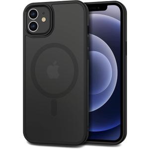 CACOE Magnetic Case for iPhone 12 & iPhone 12 Pro 2020 6.1 inch-Compatible with MagSafe & Magnetic Car Phone Mount,TPU Thin Phone Cases Cover Protective Shockproof Anti-Fingerprint(Matte Black)