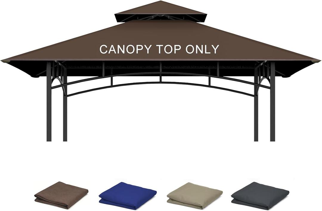 Grill Gazebo Replacement Roof, 5x8ft Outdoor BBQ Gazebo Canopy Cover, Double Tiered Grill Gazebo Replacement Roof for #L-GG001PST-F
