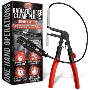 Radiator Hose Clamp Pliers Automotive  Corrosion-Resistant Hose Clamp Tool with Non-Slip Polymer Coating, Tension & Ratchet Locking Mechanisms  Reliable, Easy to Use, Time-Saving for Car Repairs