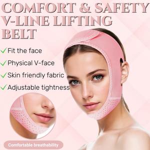 ROWMATE V Line Lifting Mask Chin Strap for Sleeping, V Line Lifting Mask for Women,Jaw Exerciser, Medium, Pink