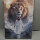 BJYCHG Pictures of Jesus Christ Framed God Lion King Walking on Water Canvas Prints Jesus Christian Painting Religious Artwork Church Office Decor (24L x 16W)