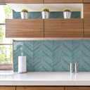 STICKGOO 10 Sheets Thicker Herringbone Peel and Stick Backsplash, 12.69.7 Stick on Wall Tiles, Self Adhesive Tile Sticker for Kitchen Backsplash and Bathroom, Blue Teal