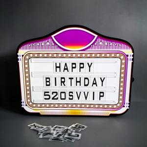 3set Bottle Service Sign Replacement Cards Bring letters 2setA-Zof numbers 1set (0-9) and 1card storage box Cards Without LED Bottle Service Sign Board