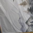 KAIRNE Framed Mountain Canvas Wall Art Set, Misty Forest Wall Decor, Green Pine Tree Wall Painting, Nature Widerness Landscape Art Print for Living Room, Bedroom, Study, Gallery - 16"x24"x3