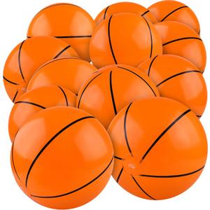 durony 12 Pieces Basketball Beach Ball 11 Inch Inflatable Basketball Bouncing Sports Ball Bouncy Toy Favors for Basketball Birthday Party Summer Beach Pool Games Decorations