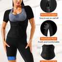 LMCOB Sauna Suit for Women Sweat Suit Waist Trainer Vest 4 IN 1 Slimming Full Body Sauna Jumpsuit Workout Sauna Suits Women (Black, M)