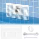 Pool Skimmer Guard Kit Leaf Skimmer Catcher Shield with Elastic Rope & Telescopic Rod Fits All Inground & Above Ground Pools Rust-Proof Net Cover to Prevent Debris & Blockage Easy Assembly