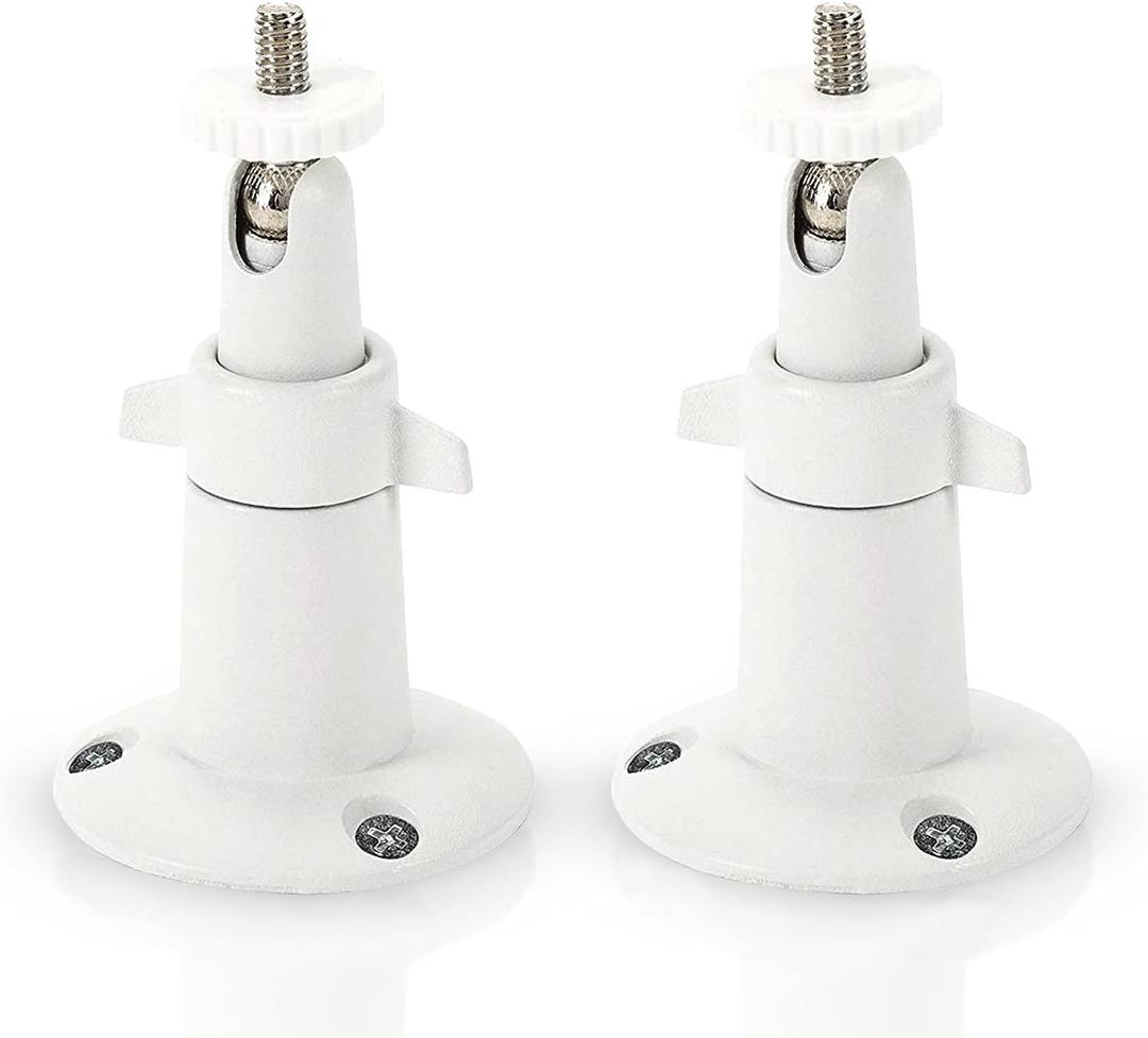 2 x [2 Pack] Compatible with EufyCam 2C/2C Pro/2 Pro/E20/E40 and Google Nest Cam Wall Mount Weatherproof, 360 Rotation Adjustable, Secure & Easy Installation for Indoor/Outdoor Use  White