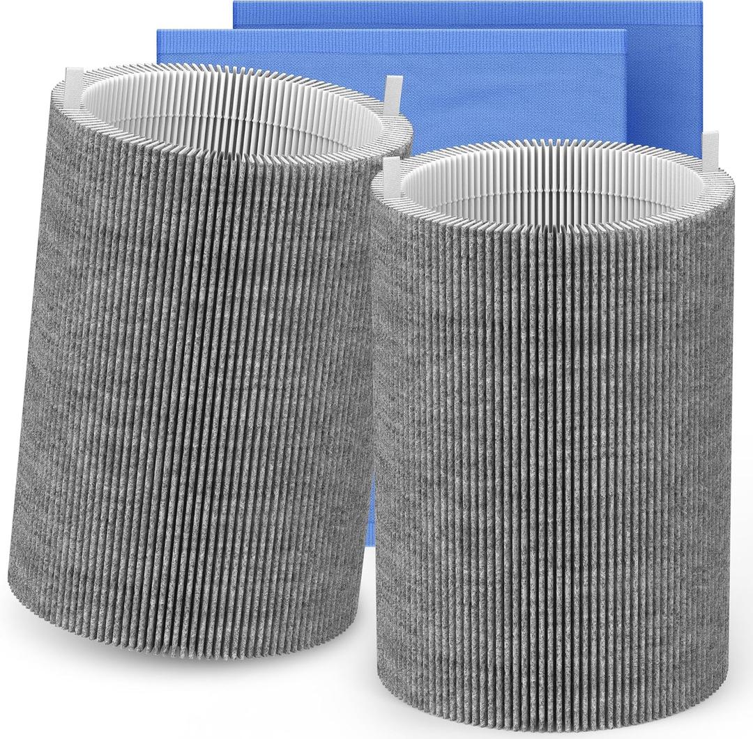 2 Packs Upgraded Mixed Carbon Replacement Filter Compatible with Blueair Blue Pure 411i Max & 411a Max Air Purifier, Part NO. Blue Pure F4MAX, Activated Carbon Filter