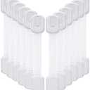 12 Pack Vkania Baby Proofing Cabinet Strap Locks - Child Safety Drawer Cupboard Oven Refrigerator Adhesive Locks - Adjustable Toilets Seat Fridge Latches - Kids Proof Kit - No Drilling (White)