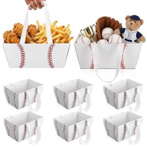 Glenmal 24 Pcs 2026 Senior Night Baseball Baskets for Gifts Empty with Handles 9.8 x 6.5 x 4.3 Inch Reusable Waterproof Cardstock Baseball Gift Baskets for Sports Party Favor Holiday Birthday Decor