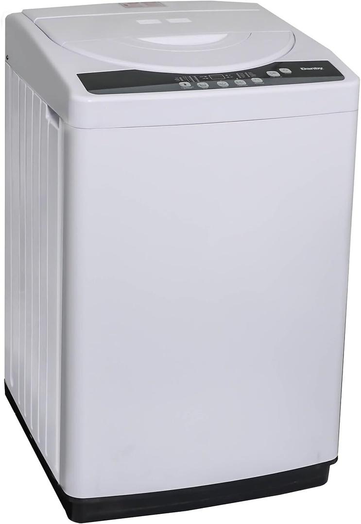 Danby DWM055A1WDB-6 1.6 Cu.Ft Machine, Portable Top Load Washer for Apartments, Small Spaces, Dorms, Stainless Steel Drum and 4 Wash Cycles, 5.5, White