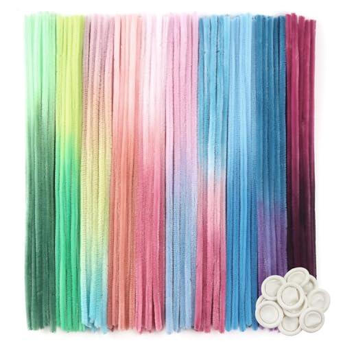 TOAOB Gradient Pipe Cleaners 10 Colors Chenille Stems for Crafts 12 Inch Fuzzy Sticks Craft Supplies for DIY Art Craft Projects Home Decorations