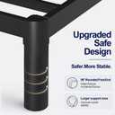 Full Metal Bed Frame with Round Corner Legs, 14 Inch Platform Bed Heavy Duty Steel Slats Support, Noise Free No Box Spring Needed Easy Assembly(14F,Black)