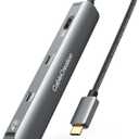CableCreation 6-in-1 USB-C Hub/Multiport Adapter with 4K 60HZ HDMI, USB C Data Port, 1Gbps Ethernet, 100W Power Delivery, 2 USB 3.0 Port, for MacBook Pro Air M1, iPad Pro Air 2022-2018, XPS