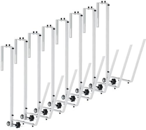 Reallnaive 4 Pcs Solar Cover Holder for Above Ground Pool Adjustable Solar Holder Metal Equipment Storage Hooks for Framed Above Ground Swimming Pools (White)