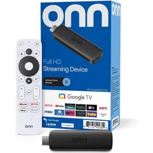 IT'S BRAZILIAN onn Full HD Streaming Device, Google TV - Fast Streaming, 8GB Storage, 1.5GB RAM, Remote with Voice Control