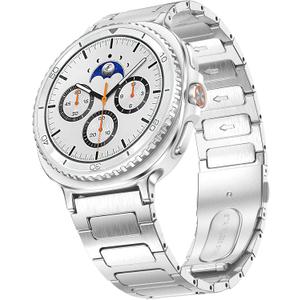 2 x KOREDA Metal Band for Samsung Galaxy Watch 8 Classic 46mm/Galaxy Watch 8 40mm 44mm Bands, No Gap Solid Stainless Steel Business Metal Strap for Galaxy Watch 8 Men Women