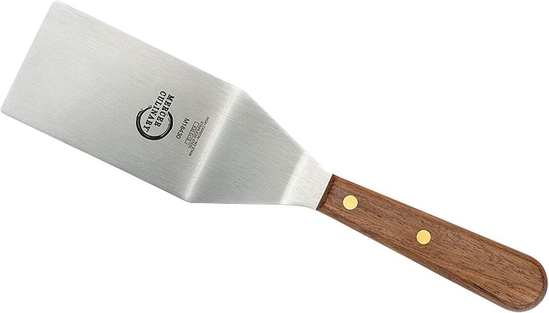 Mercer Culinary Praxis Rosewood Handle Square Edge Turner, 4 Inch x 2.5 Inch,Brown
