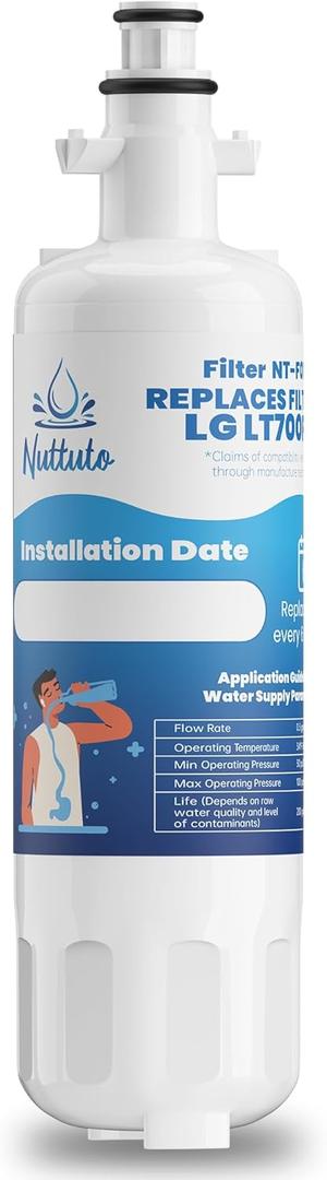 Water Filter Replacement Compatible with LG LT700P, Kenmore Elite 9690, ADQ36006101, ADQ36006102 and LFXS30766S, 1 Pack, by NUTTUTO