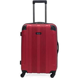 Kenneth Cole REACTION Out of Bounds Lightweight Hardshell 4-Wheel Spinner Luggage, Scarlet Red, 24-Inch Checked