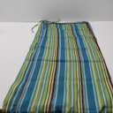 Blazing Needles Outdoor Spun Poly 19-Inch by 60-Inch by 3-1/2-Inch 3-Seater Bench Cushion, Haliwell Caribbean (Blue/Green Stripe)