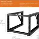 Tecmojo 6U Wall Mount Rack, Wall Mount Network Rack 24.8in Depth, Open Frame Server Rack for 19in IT/AV/Data/Home Equipment, Black