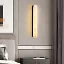French Minimalist Style Alabaster Metal Wall Light, Personalized Single-Head Wall Lamp, LED Warm Light Flush Mount Wall Sconce,Bedrooms Living Rooms Porche Decorative Light Fixtures.