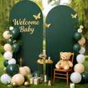 6FT Hunter Green Arch Cover - Polyester Fitted Wedding Arch Stand Covers Round Top Chiara Arch Backdrop Cover for Birthday Party Banquet Photo Background Decoration