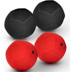 SWOOC Games - Replacement Balls for Giant Kick Darts - 2 Red and 2 Black (7-inch) - Inflatable Easy-Stick Balls - Giant Outdoor Games - Soccer Games - Giant Yard Games - Inflatable Soccer Dart Board