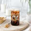 LRUIOMVE 16oz Glass Can Cup with Bamboo Lid & Straw - Reusable Drinking Glass for Iced Coffee, Smoothie, Beer, Ideal Friendship Gift for Women, Bestie