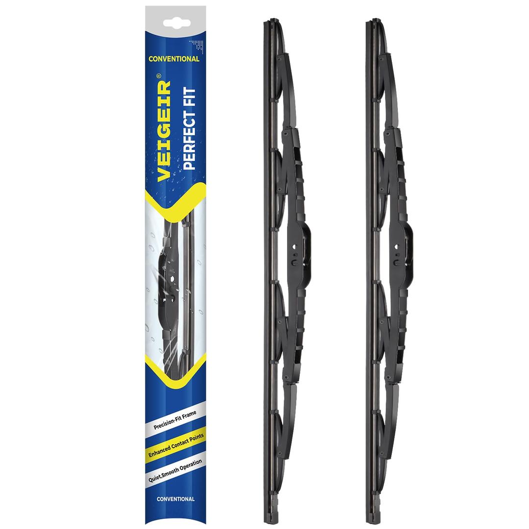 VEIGEIR 22inch + 21 inch Steel Frame Windshield Wiper Blades,Compatible with Toyota Tacoma 2014-2005 Solara 2003-2001 /Grand Cherokee 2021-2011 and More Model Conventional Front Wiper (Pack of 2)