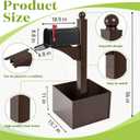 Colingmill Brown and Black Iron Mailbox Posts with Mailbox and Planter Box for Outside Decorative Ground Mounting Post 56 Inch / 4.6 ft Tall Heavy Duty Stand for Outdoor Use