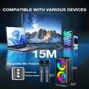 Karaoke Machine for Adults: Portable Bluetooth Speaker with 2 Wireless Karaoke Microphones with LED Lights Birthday Gifts for Party Family Home System Packages Support TWS/TF/USB/AUX
