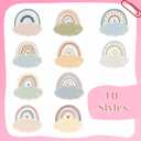 Kosiz 500 Pcs Rainbow Name Tags for Classroom 5.3" x 3" DIY Rainbow Blank Paper Desk Pastel Boho Self Adhesive Name Stickers Kids Name Labels for Back to School Party Favor Supplies