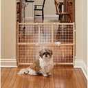 MidWest Homes for Pets Wire Mesh Pet Safety Gate, Dog Gate Expands From 29 - 40.5 Inches Wide, 24 inches Tall, Wood, Powder Coated Wire